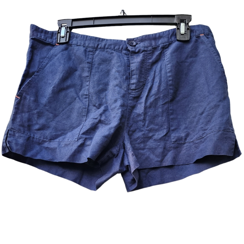 Vintage NWT C&C California Navy Blue Linen Cotton Shorts M